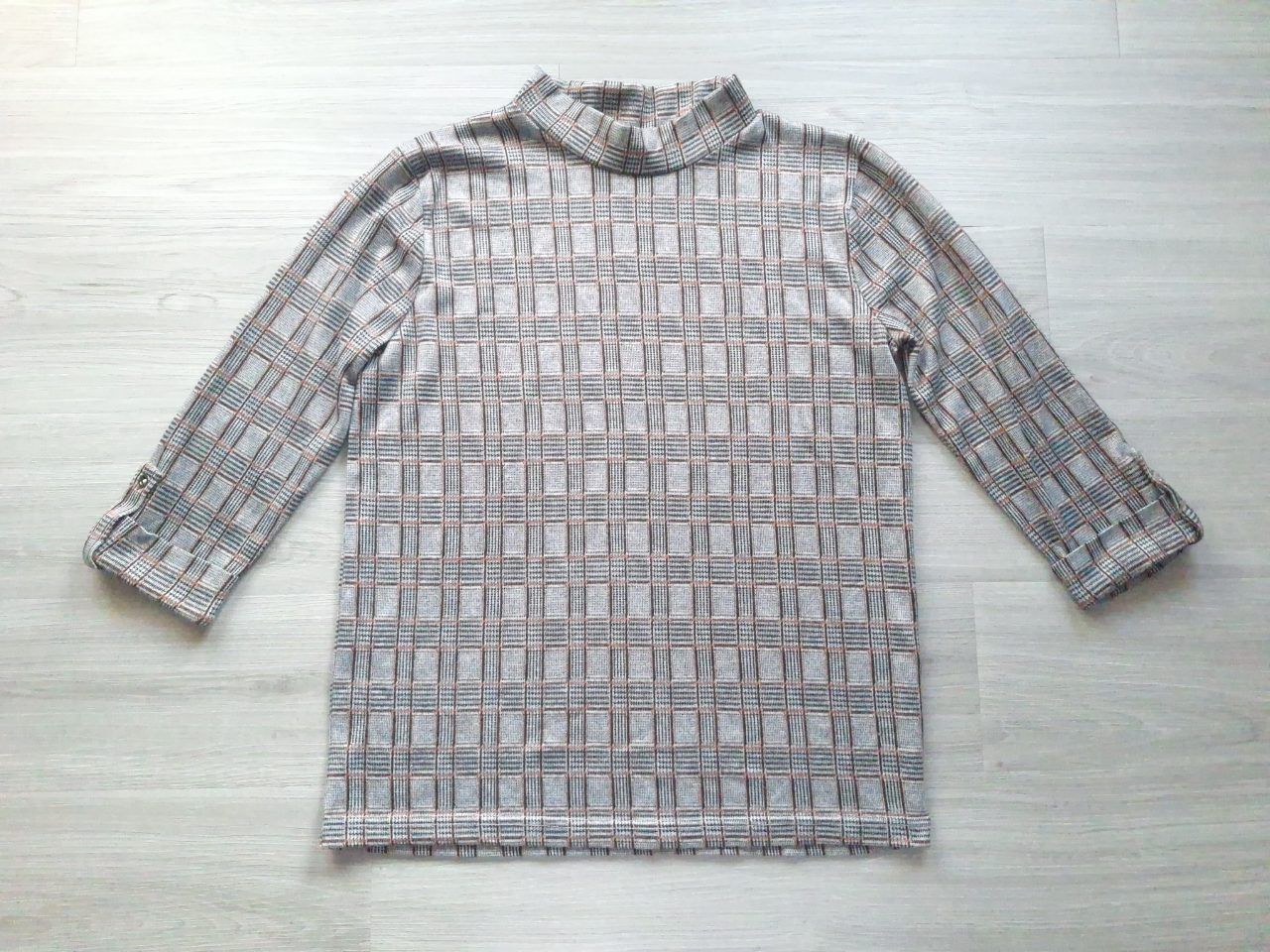 Ohne Marke Femmi Fashion Feinstrickpullover Karopullover Rollkragen 7/8-Ärmel 38 Size M
