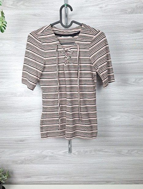 ONLY ONLY Longshirt Tunika Streifenshirt Lace-Up Schnürung 3/4-Arm 36 Size S
