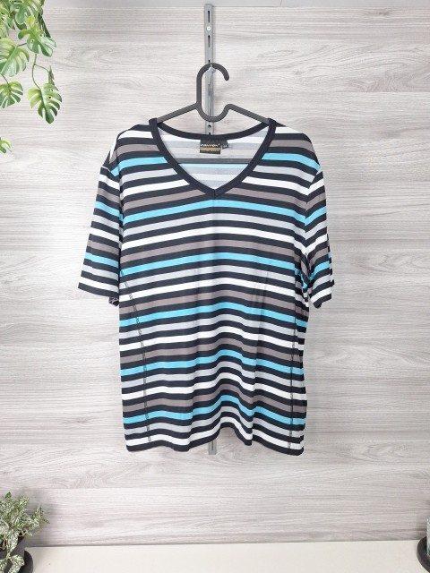 Canyon T-Shirt Kurzarmshirt Streifenshirt V-Ausschnitt Blau 44
