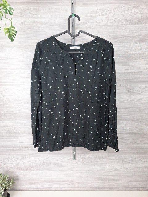 EDC EDC Langarmshirt Sternenshirt Longsleeve Sternenmuster Blusenshirt Tunika Gr 36 Size S