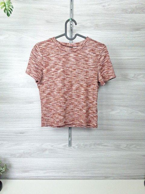 H&M H&M Divided Glitzershirt Feinstrickshirt Kurzarm Shirt meliert Glitzer 36 Size S