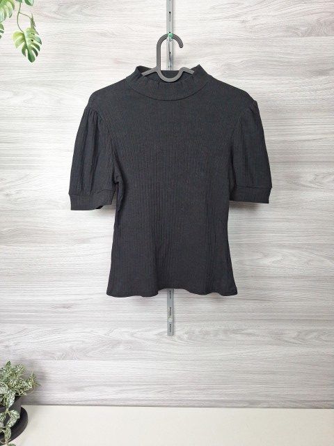 Shein Shein Rippshirt Ripp Shirt Puffärmel Stehkragen Kurzarm Bodycon 36 Size S