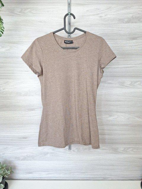 Janina Janina Longshirt T-Shirt Kurzarmshirt Basic Meliert Beige 36 Size M