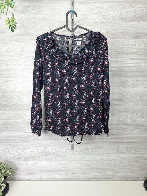 Up 2 Fashion Bluse Blusenshirt Tunika Longsleeve Blumenmuster Volant 38