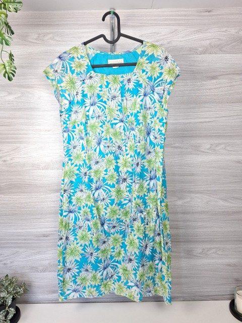 Madness Madness Sommerkleid Blumenkleid Floralkleid Baumwolle Türkis 36 Size S