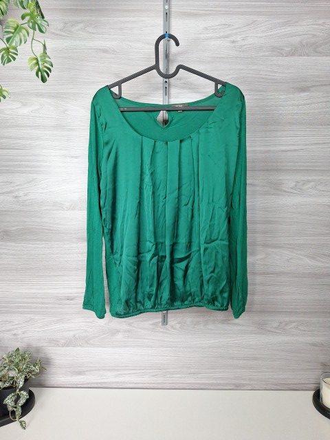 GDM GDM Blusenshirt Satinbluse Langarm Satinoptik Grün 38 Size M