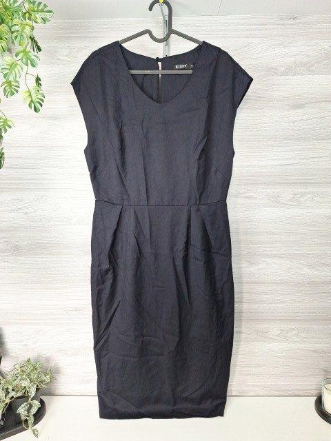 Tiger Etuikleid Businesskleid Midikleid Wollkleid Kaschmir Schwarz 40