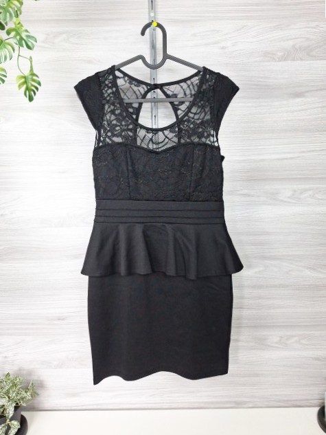 Ohne Marke Etuikleid Spitzenkleid Schößchenkleid Peplum Minikleid Partykleid Elegant 40 Size L
