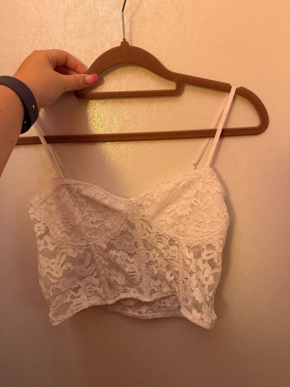 New Yorker  Top von New Yorker weiß mit spitze und Spaghetti Trägern  Size M