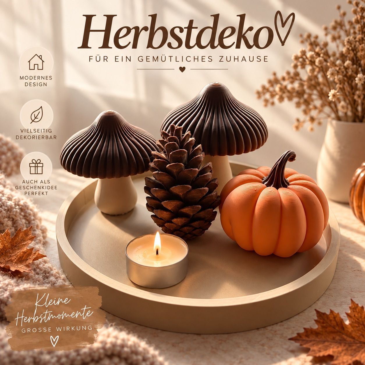 Linora Design 🍂 Herbstdeko-Set – gemütliche Herbststimmung für dein Zuhause 🧡