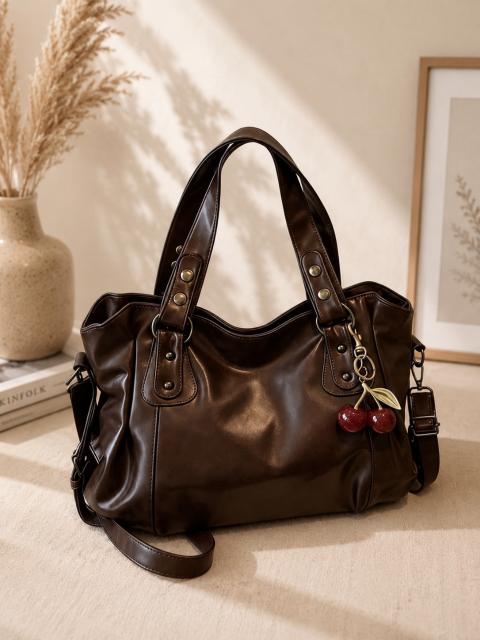 Vintage 🤎Y2K Vintage Schultertasche in Kaffeebraun – Retro Look