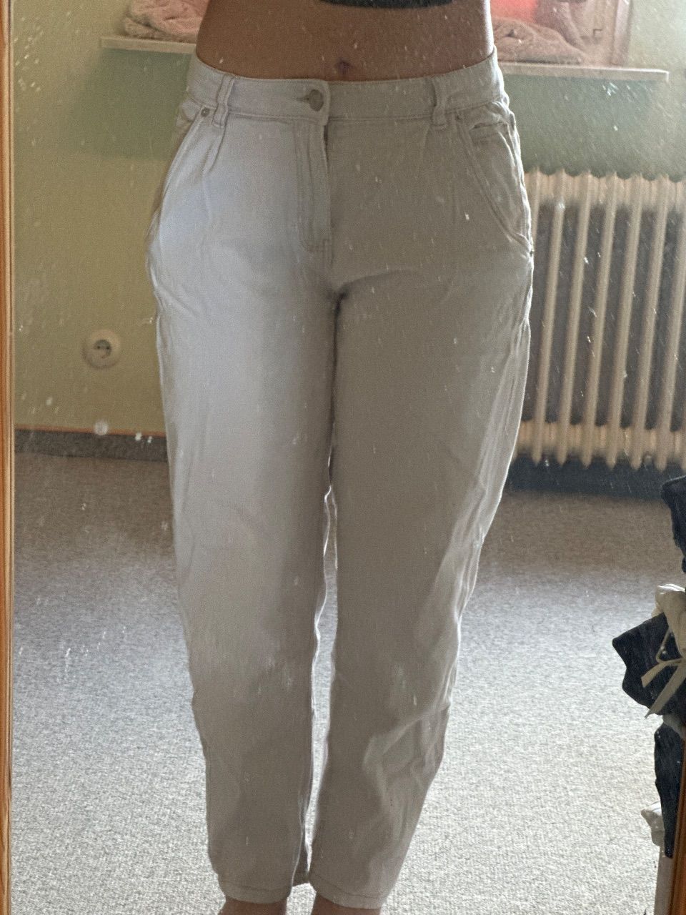 Ohne Marke Jeanshose Creme Size M