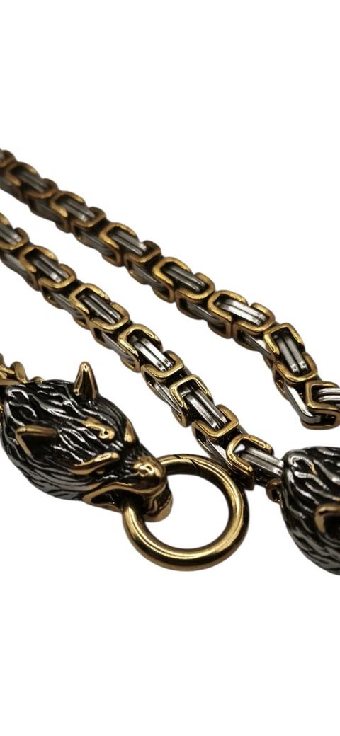 Viking craft 🐺 Wikinger-Kette mit Mjölnir & Wolfsköpfen