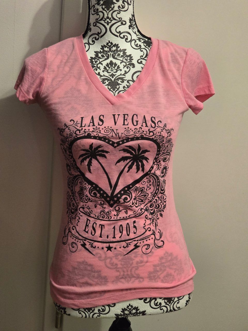 Passion-I PASSION-I | Las Vegas Graphic Shirt | Gr. S | Rosa Size S