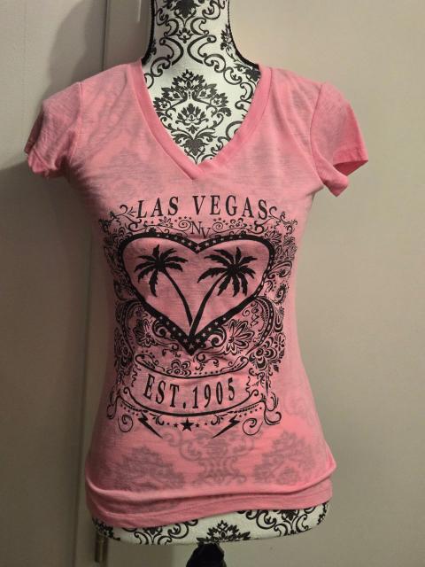 Passion-I PASSION-I | Las Vegas Graphic Shirt | Gr. S | Rosa Size S