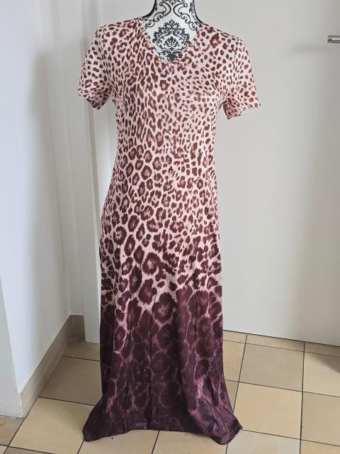 Ohne Marke Maxikleid | Gr. S | Leo-Print | Rosa Braun Size S