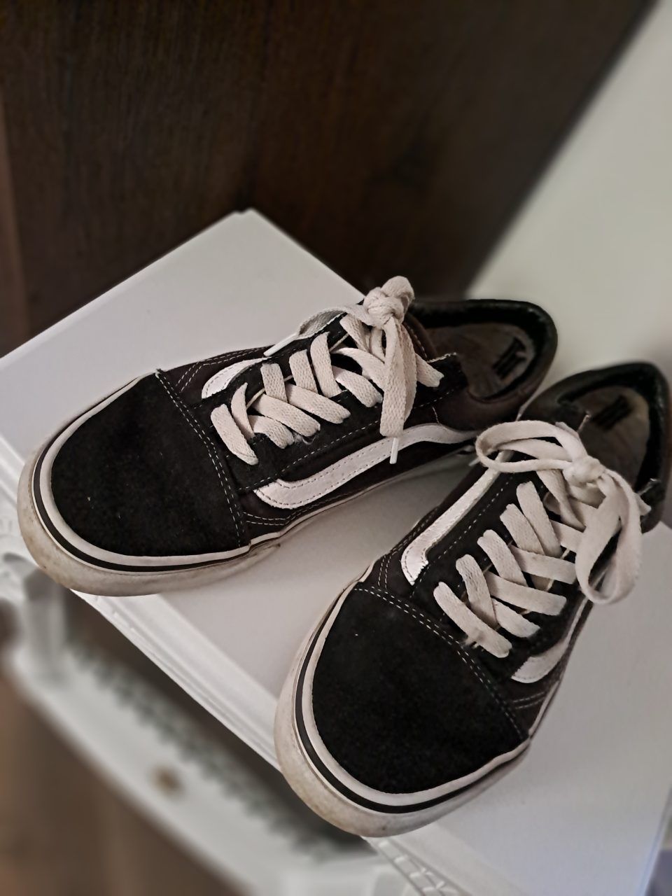 Vans  Vans Sneaker Schwarz Weiß getragen Sport Gym Size 37