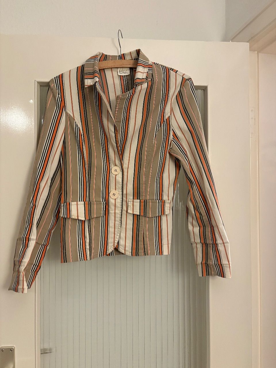 Gestreifter Blazer Beige/Orange – Gr. 36 Size 36