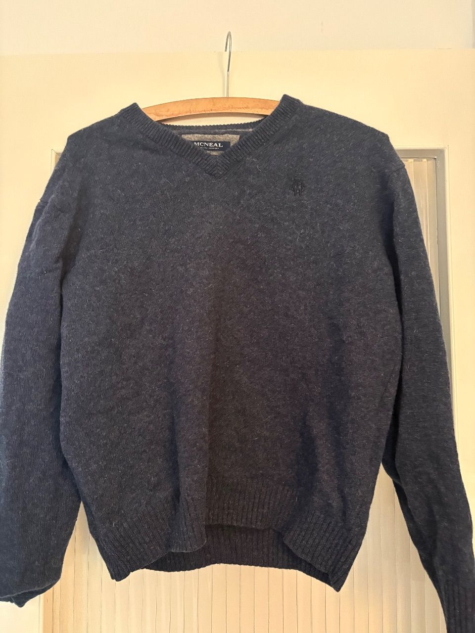McNeal McNeal Herren Pullover Gr. L – 100 % Lammwolle – Dunkelblau Size L