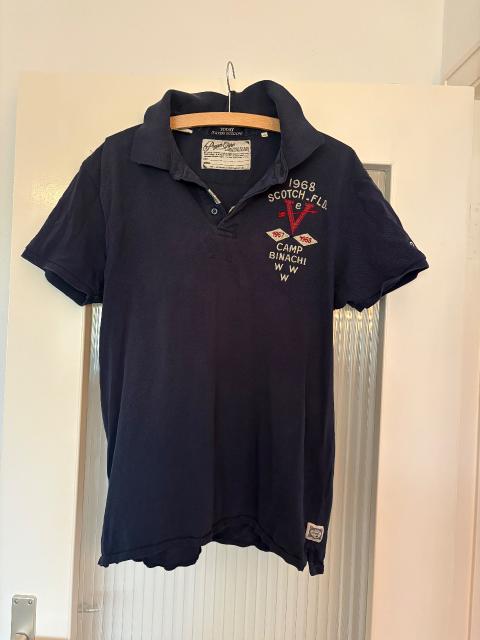 Scotch&Soda Scotch & Soda Polo Shirt Dunkelblau XL Stickerei Used Look Size XL