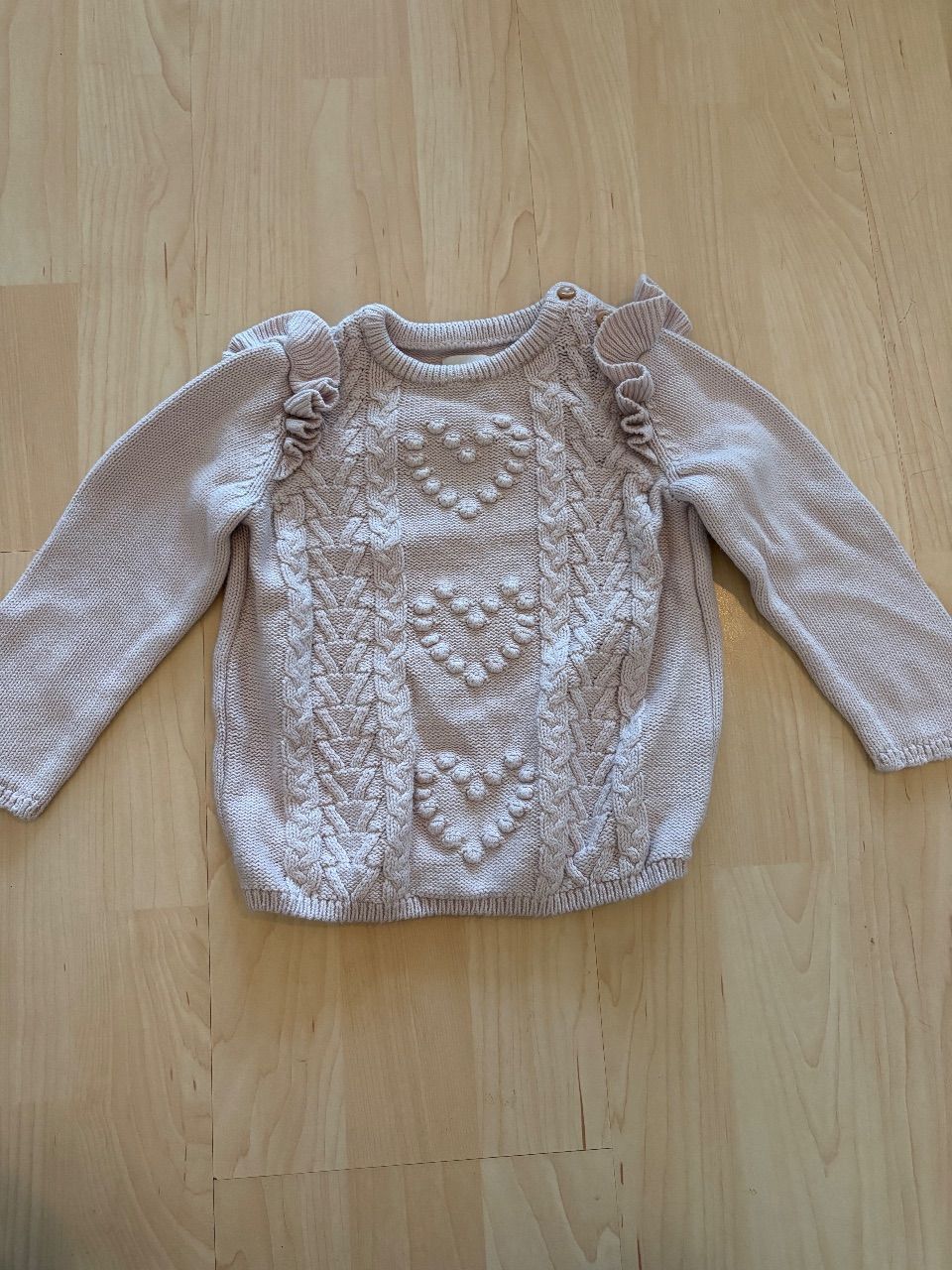 C&A C&A Baby Strickpullover rosa Herzmuster 80 9-12 Monate Size 80