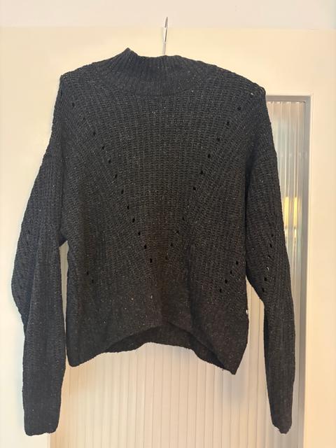 Tom Tailor Tom Tailor Denim Strickpullover M Schwarz Anthrazit Lochstrick Size M
