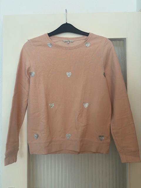 Clockhouse C&A C&A Clockhouse Sweatshirt Rosa mit silbernen Glitzerherzen – Größe M Size M