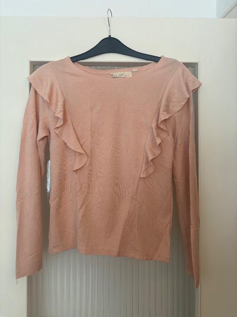 H&M H&M L.O.G.G. Langarmshirt mit Volants – Rosa – Größe S Size S