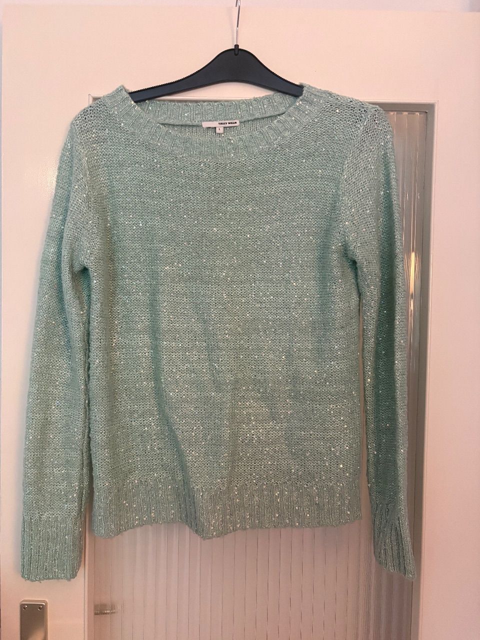 Tally weijl  Tally Weijl Strickpullover Gr. L Mintgrün mit Pailletten Size L
