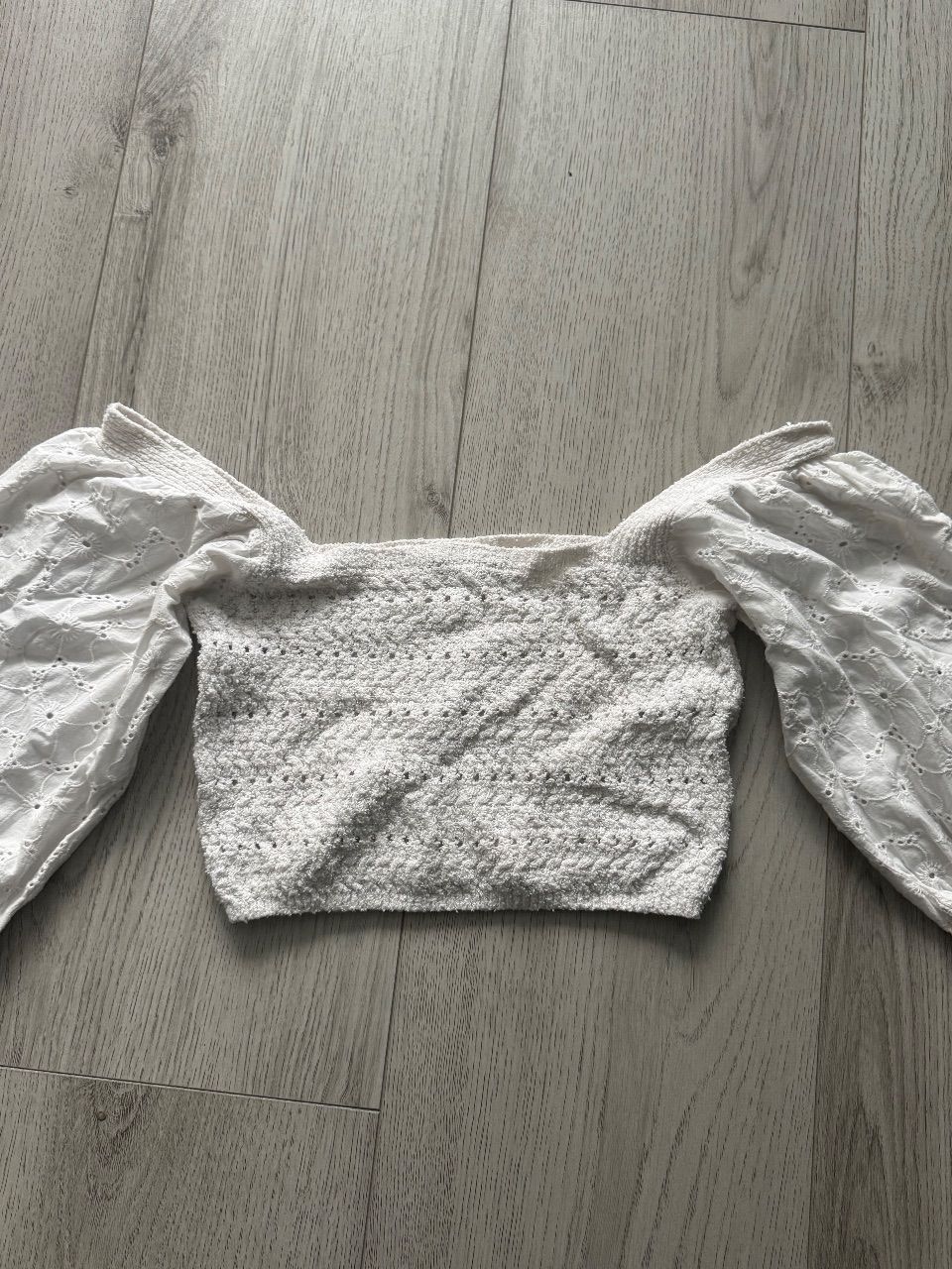 Zara Schulterfreies Strick Top  Size S