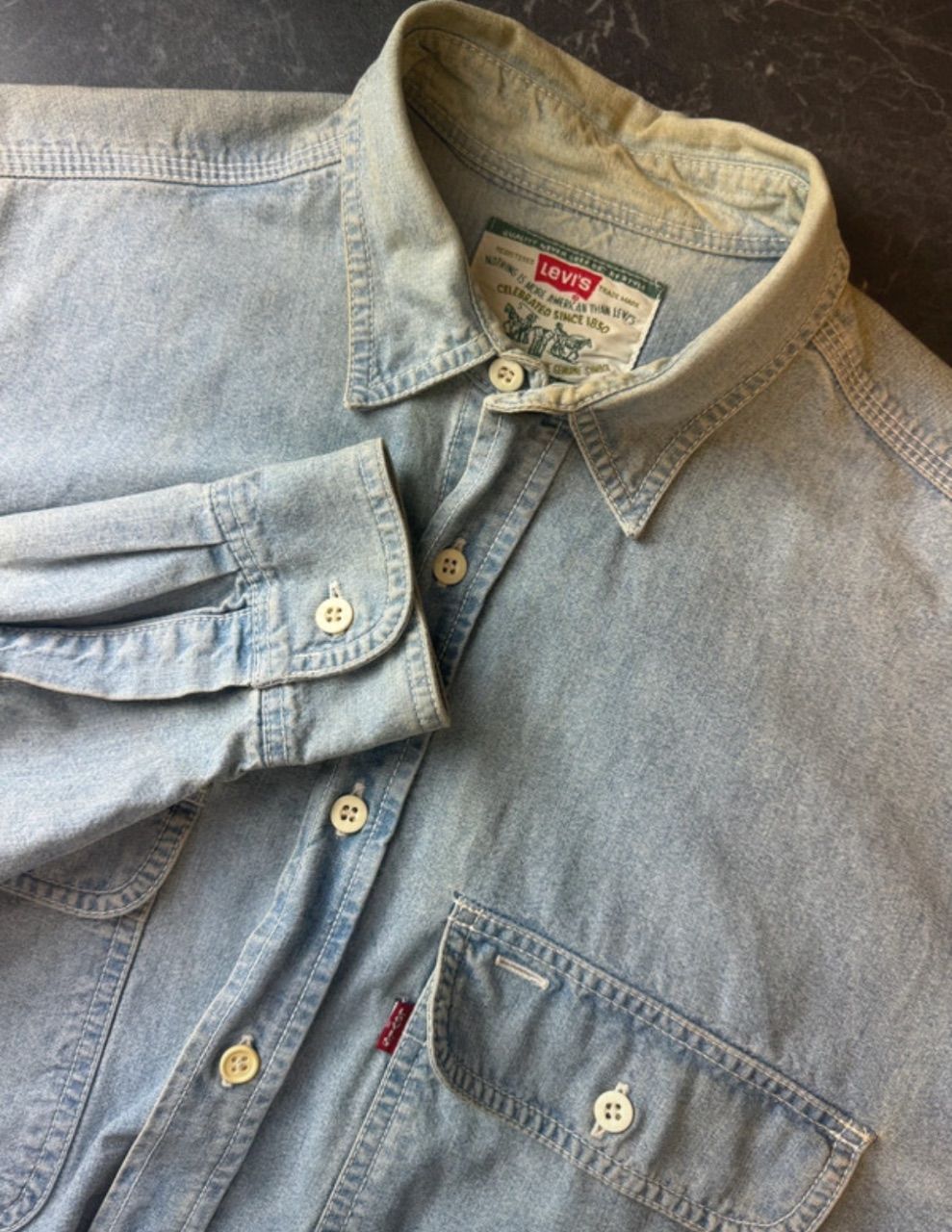 Levis Levi's Jeanshemd | 90s Vintage Light Blue | Workwear Denim Original | Gr. M Size M