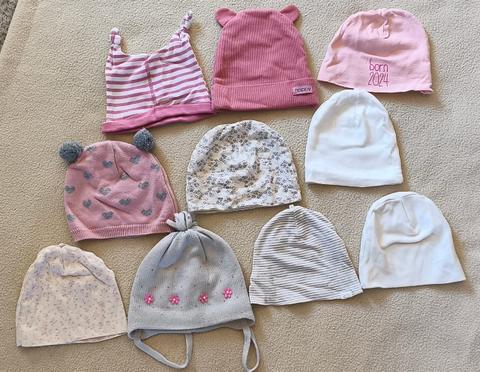 Verschiedene Mützen Set 10 Stück Mädchen Baby Size 62