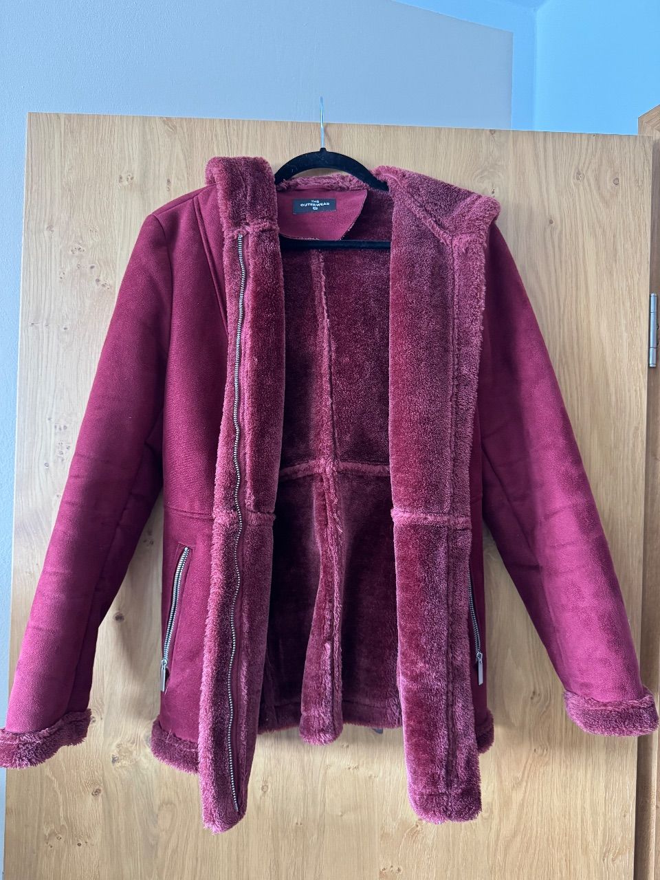 The Outerewear Burgunderfarbener Mantel gefüttert  Size M