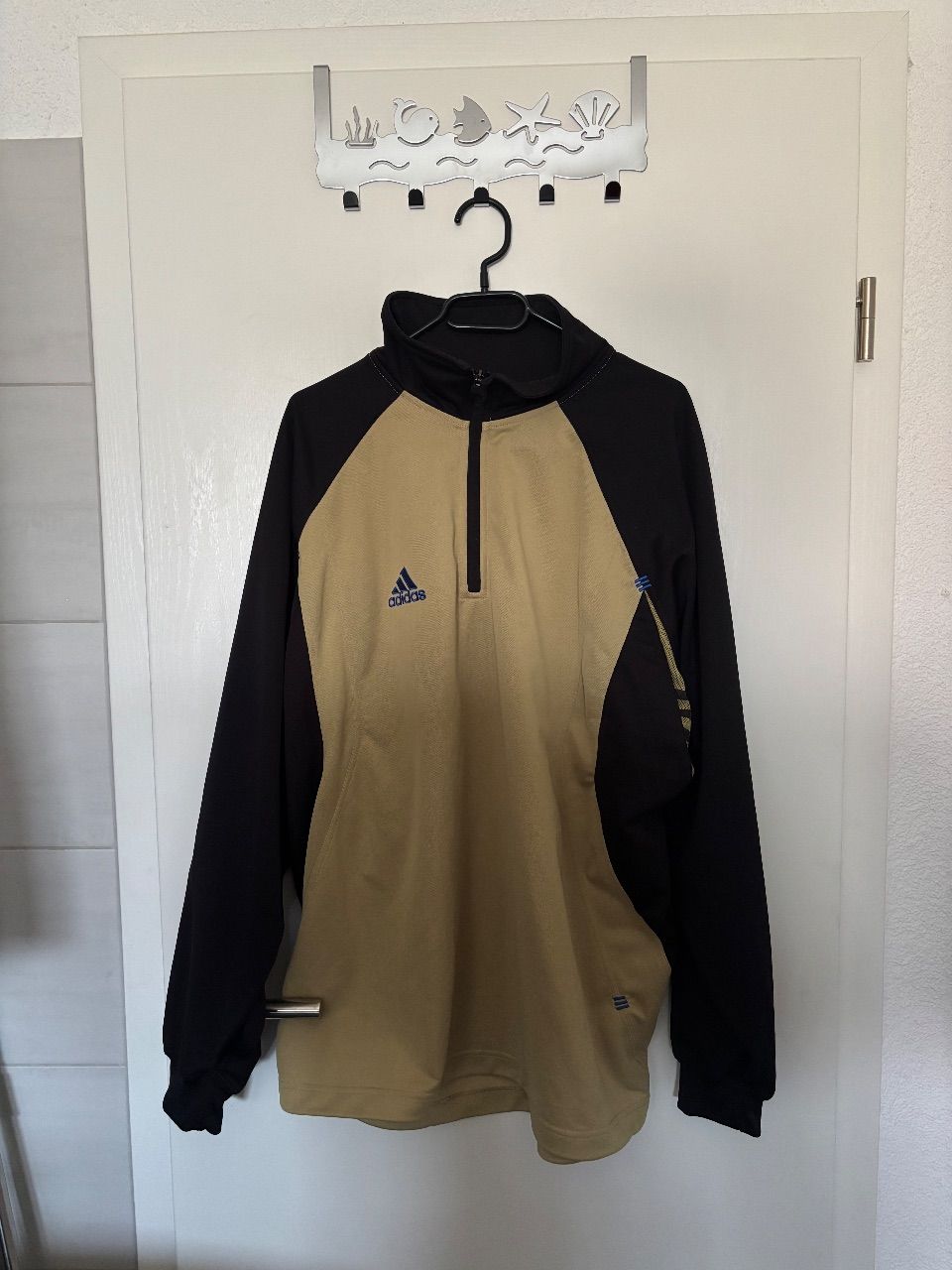 Adidas Adidas Vintage 1/4 Zip Pullover / Sweatshirt | Schwarz-Beige | Größe XL Size XL