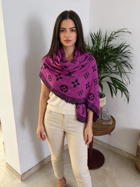 Damen Winter Schal pink schwarz