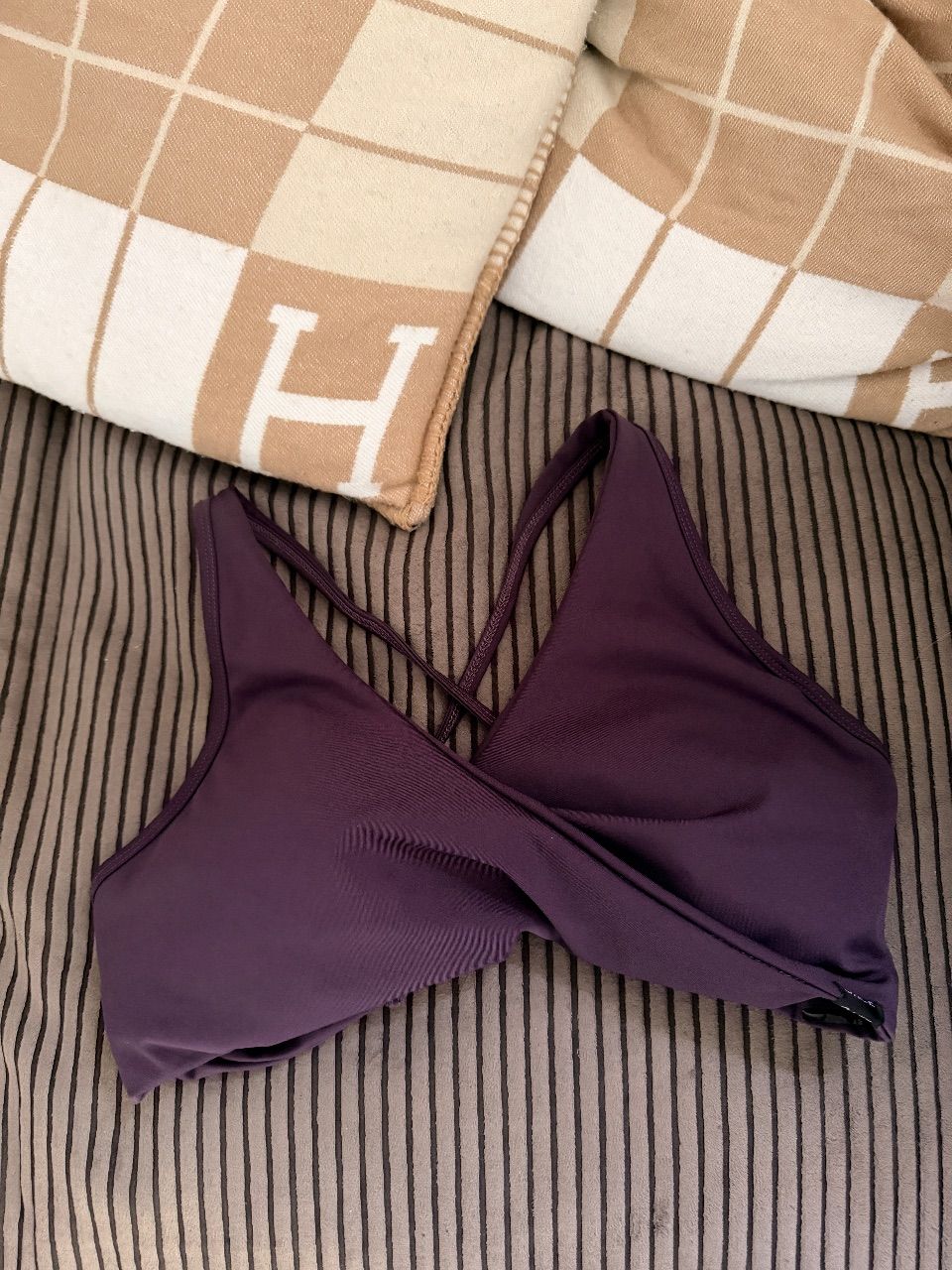 Oace Oace appearance twisted nylon bra XL plum  Size XL