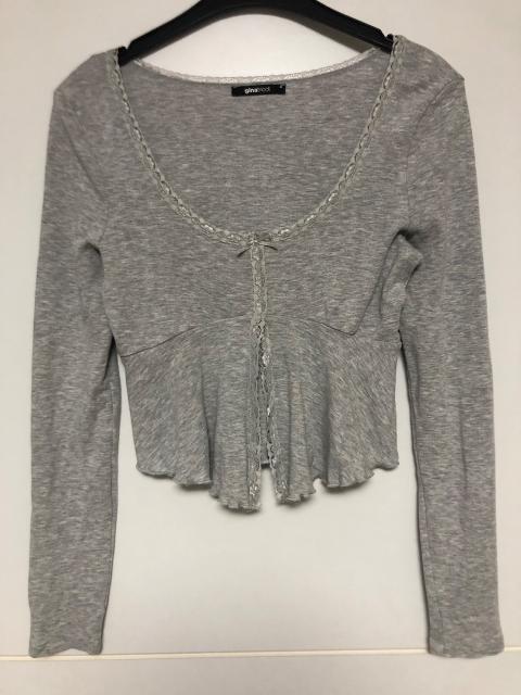 Gina Tricot Gina Tricot Detail Lace Top Oberteil Spitze langarm bauchfrei cropped Size M