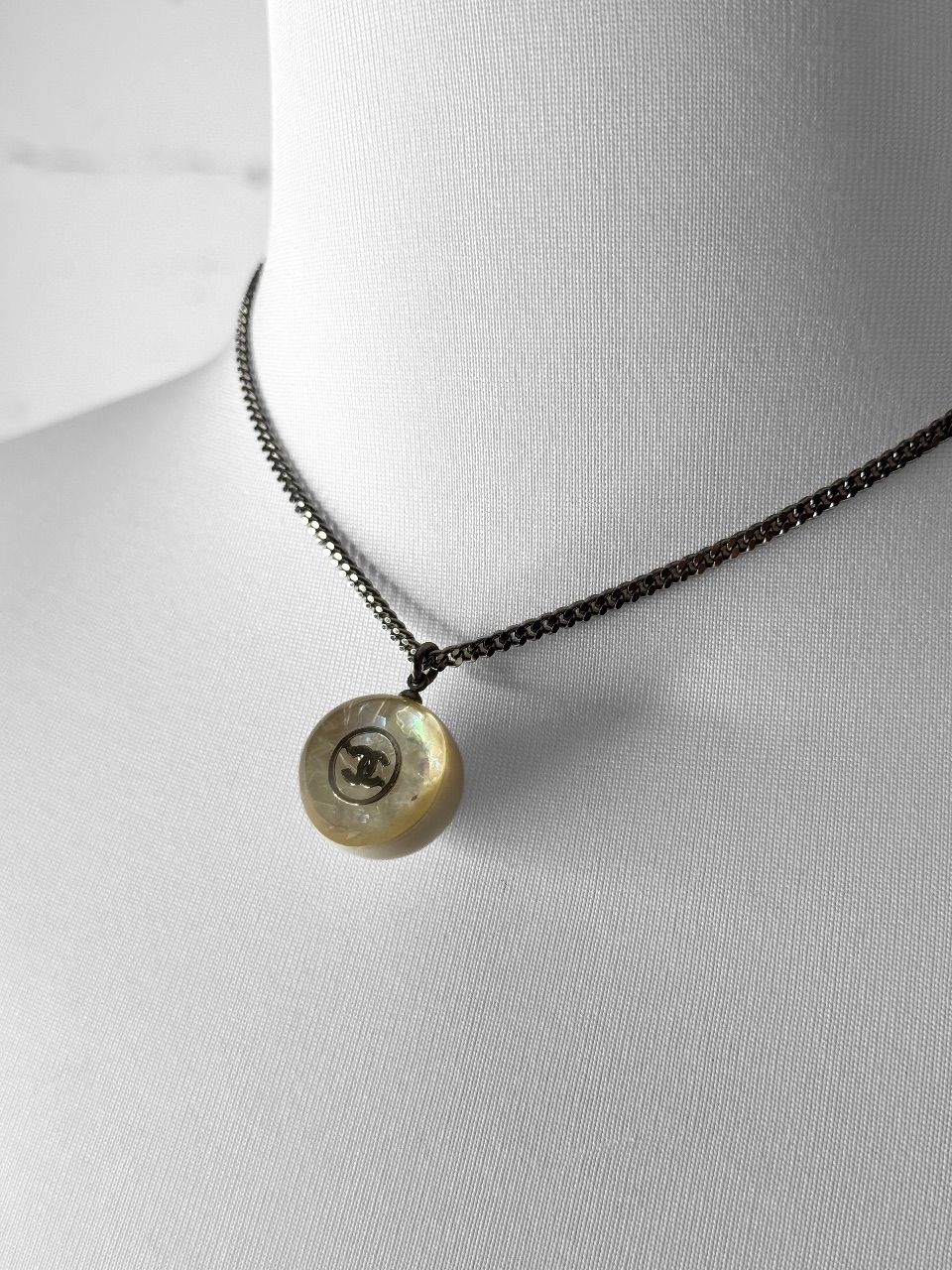 Chanel Chanel CC Lucite Orb Pearl Pendant Necklace 