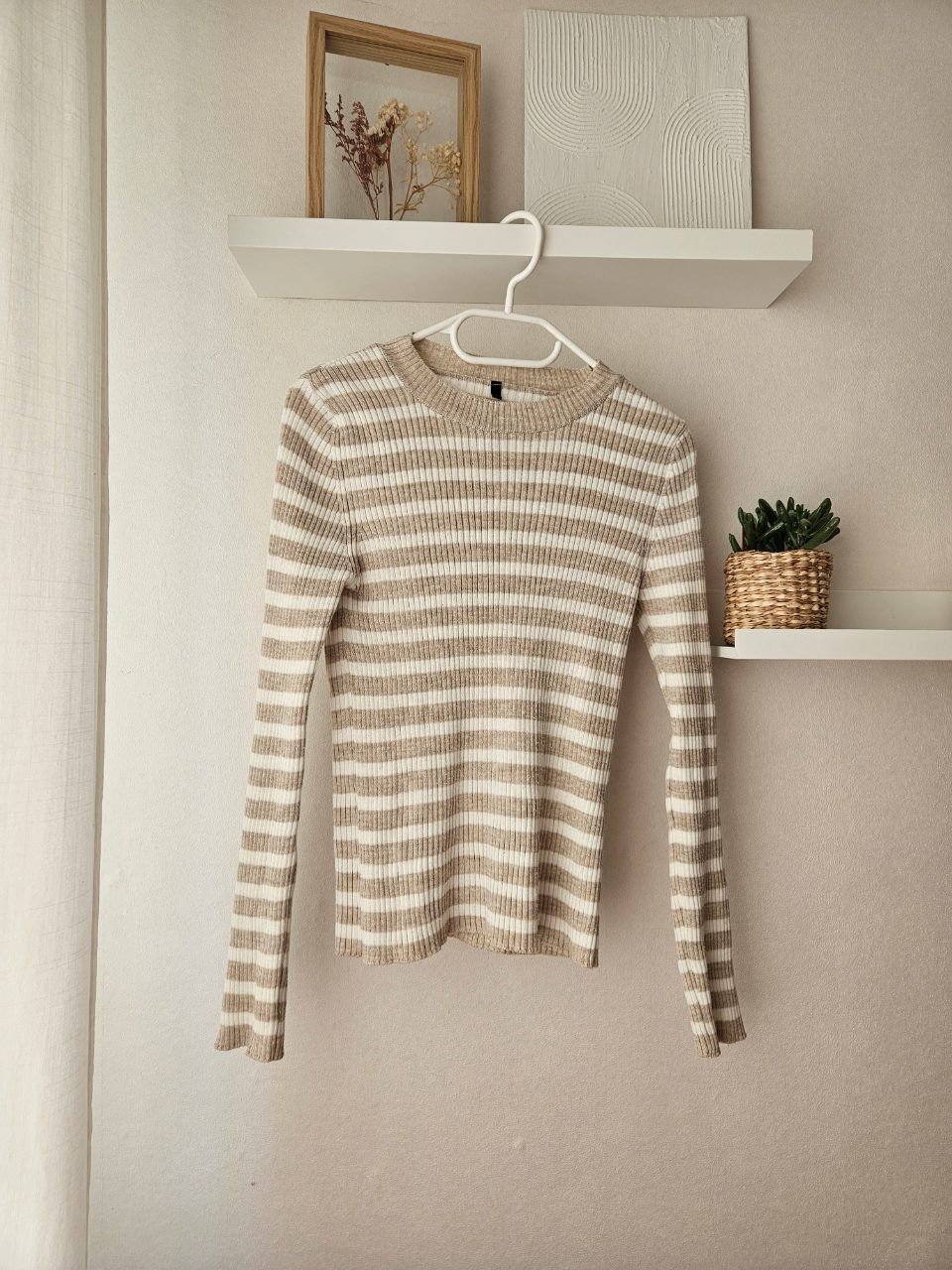 trendyol beiger gestreifter Pullover Size S