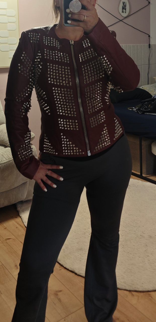 Phillip Plein Phillip Plein exklusive Echtlederjacke mit Metallnieten Size L