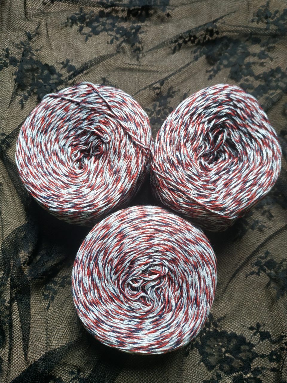 Vintage Vintage Wolle 475g stricken häkeln Rot Blau Hellblau
