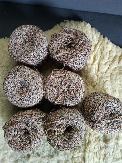 Vintage Häkeln Stricken Wolle 338g Schwarz Braun Beige Vintage