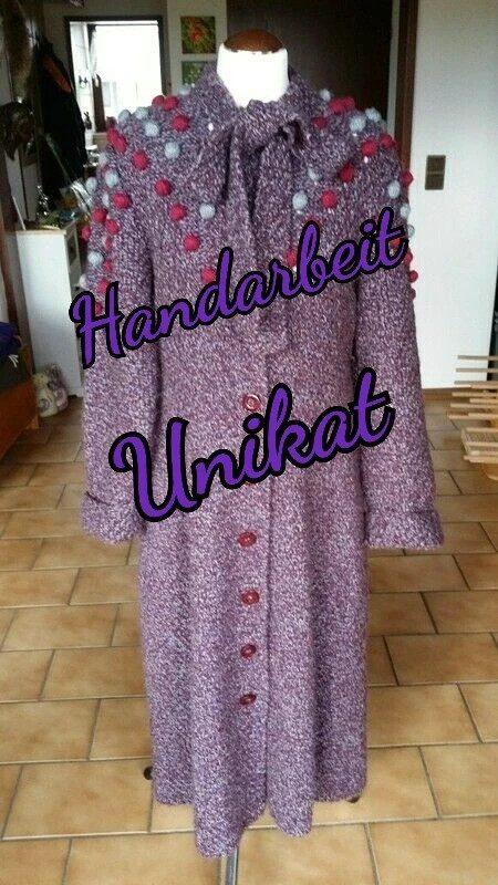 Vintage True Vintage Unikat Strickmantel 70s 70er Jahre Wollmantel Size L