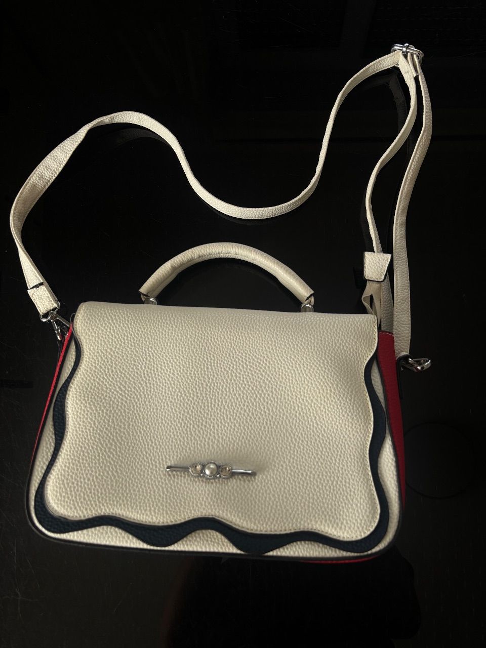 Elegante Handtasche Creme/Beige mit Schulterriemen – Shopper Crossbody