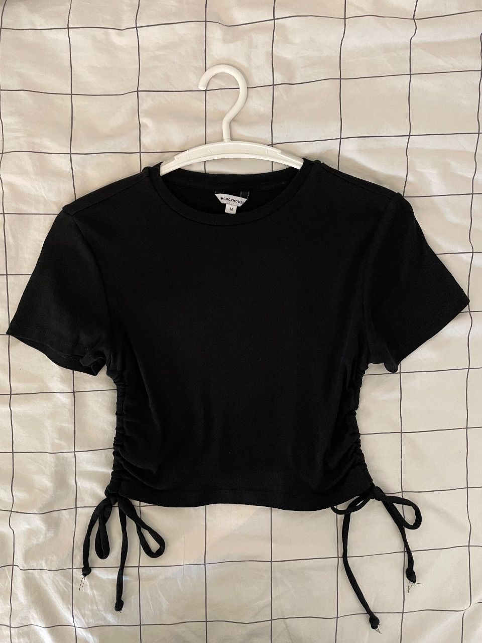 H&M Schwarzes enges crop top Size M