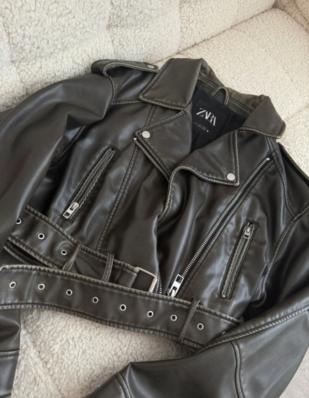 Zara Zara Lederjacke / Bikerjacke Size M