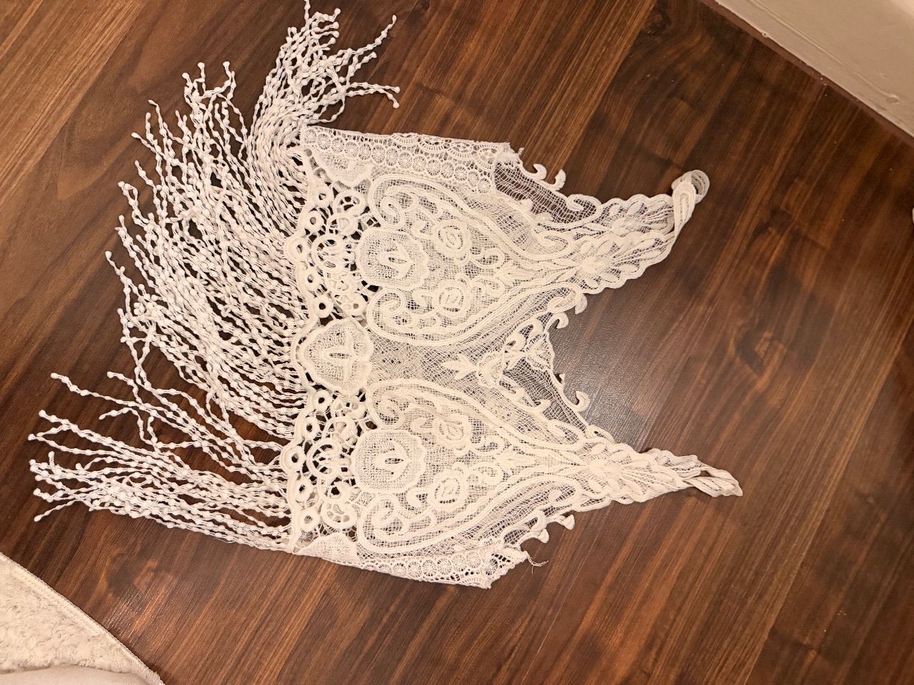 Spitzentop weiß Croptop  Size S