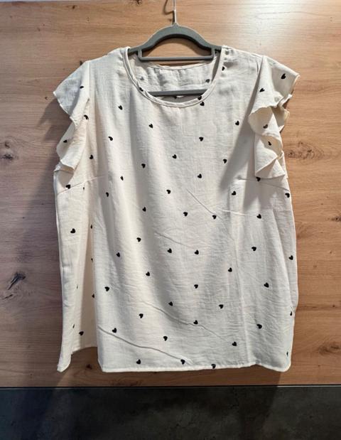Shein Bluse mit Herz Muster Size L