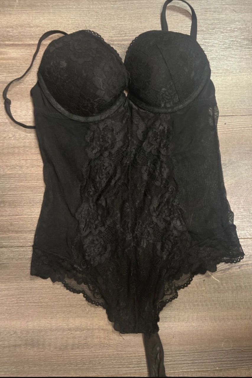 Schwarzer Spitzen Body Size S