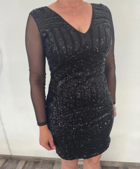 Lipsy Pailletten Cocktail Kleid Size L